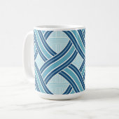 Blaue Linien Muster Kaffeetasse (Vorderseite Links)