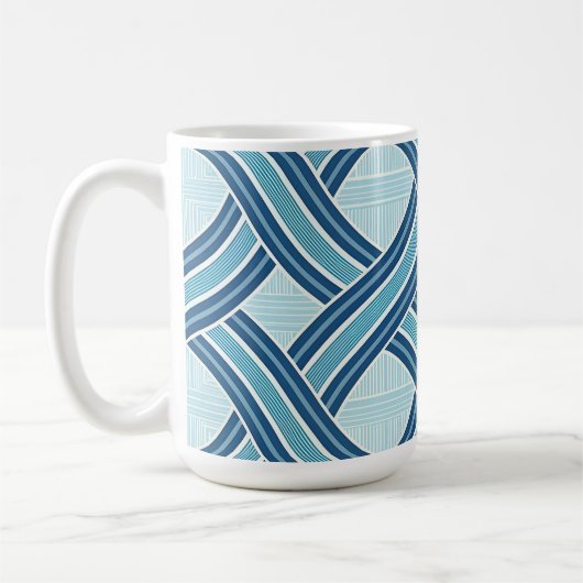 Blaue Linien Muster Kaffeetasse (Links)