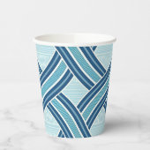 Blaue Linien Muster Pappbecher (Links)