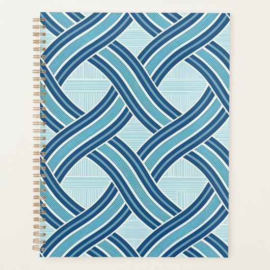 Blaue Linien Muster Planer (Vorderseite)