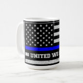 Blaue-Linien-Polizei-Flagge Kaffeetasse (Vorderseite Links)