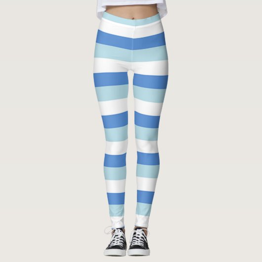 Blaue Linien, Segelstil Leggings (Vorderseite)