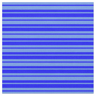 Blaue Linien und Blumenmuster Stoff