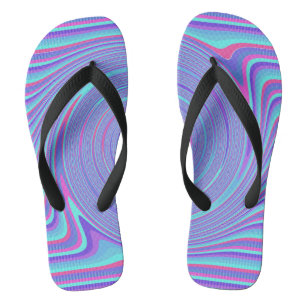 Blaue Linien wirbeln Flip Flops Badesandalen