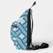 Blaue Linienmuster Crossbody Bag (Rechts)