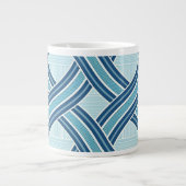 Blaue Linienmuster Jumbo-Tasse (Vorderseite)