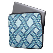 Blaue Linienmuster Laptopschutzhülle (Vorderseite Links)