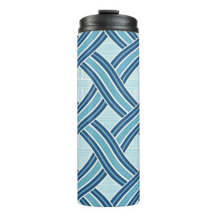 Blaue Linienmuster Thermosbecher