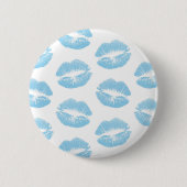 Blaue Lippen, Lippenmuster, Blauer Lippenstift, Ku Button (Vorderseite)