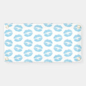 Blaue Lippen, Lippenmuster, blauer Lipstick, Kuss Banner (Horizontal)