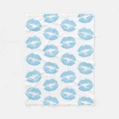 Blaue Lippen, Lippenmuster, blauer Lipstick, Kuss Fleecedecke (Vorderseite)