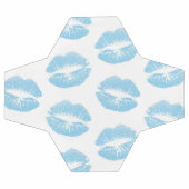 Blaue Lippen, Lippenmuster, blauer Lipstick, Kuss Fußball (Flach)