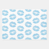 Blaue Lippen, Lippenmuster, blauer Lipstick, Kuss Geschenkpapier Set (Vorderseite 2)