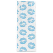 Blaue Lippen, Lippenmuster, blauer Lipstick, Kuss Geschenktüte Für Weinflaschen (Vorderseite)