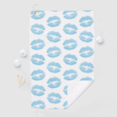 Blaue Lippen, Lippenmuster, blauer Lipstick, Kuss Golfhandtuch (Insitu)