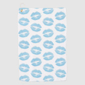 Blaue Lippen, Lippenmuster, blauer Lipstick, Kuss Golfhandtuch (Vorderseite)