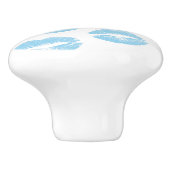 Blaue Lippen, Lippenmuster, blauer Lipstick, Kuss Keramikknauf (Seitenansicht)