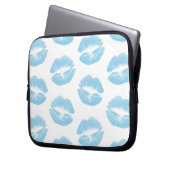 Blaue Lippen, Lippenmuster, blauer Lipstick, Kuss Laptopschutzhülle (Vorderseite Links)