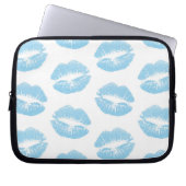 Blaue Lippen, Lippenmuster, blauer Lipstick, Kuss Laptopschutzhülle (Vorderseite)