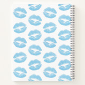 Blaue Lippen, Lippenmuster, blauer Lipstick, Kuss Notizblock (Rückseite)