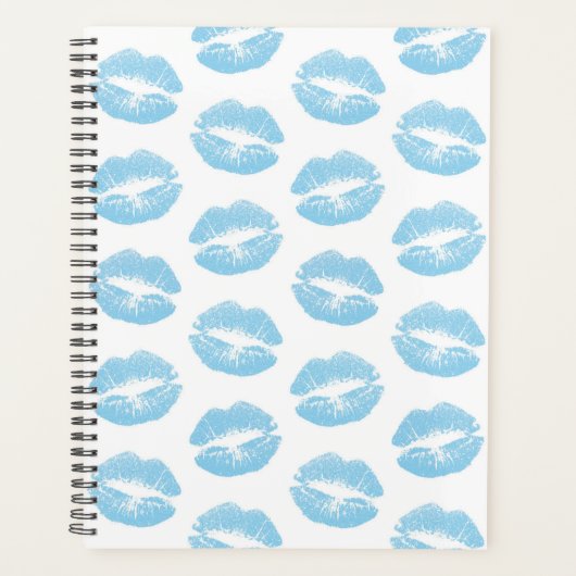 Blaue Lippen, Lippenmuster, blauer Lipstick, Kuss Planer (Vorderseite)