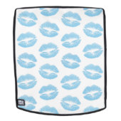 Blaue Lippen, Lippenmuster, blauer Lipstick, Kuss Rucksack (Abnehmbare Front)