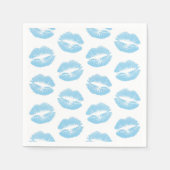 Blaue Lippen, Lippenmuster, blauer Lipstick, Kuss Serviette (Vorderseite)