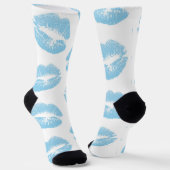 Blaue Lippen, Lippenmuster, blauer Lipstick, Kuss Socken (Gewinkelt)