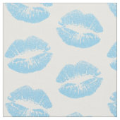 Blaue Lippen, Lippenmuster, blauer Lipstick, Kuss Stoff (Nahaufnahme)