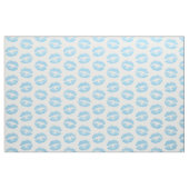 Blaue Lippen, Lippenmuster, blauer Lipstick, Kuss Stoff (Fat Quarter (45,7 x 55,9 cm))