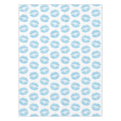 Blaue Lippen, Lippenmuster, blauer Lipstick, Kuss Tischdecke (Vorderseite)