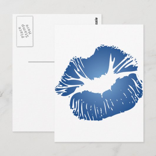 Blaue Lippen Postkarte (Vorne/Hinten)