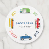 Blaue LKW Geburtstagsparty Geschenkanhänger (Vorderseite)