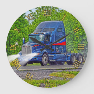 Blaue LKW-Mauer-Uhr für den Schwertransport Große Wanduhr