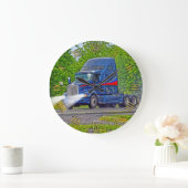 Blaue LKW-Mauer-Uhr für den Schwertransport Große Wanduhr (Zuhause)