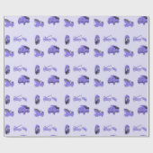Blaue LKW-Muster Geschenkpapier (Flach)