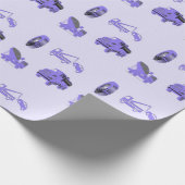 Blaue LKW-Muster Geschenkpapier (Ecke)