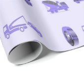 Blaue LKW-Muster Geschenkpapier (Rolleneckpunkt)