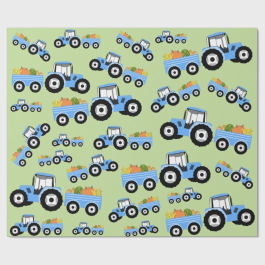 Blaue LKW-Nutzfahrzeug Geschenkpapier (Flach)