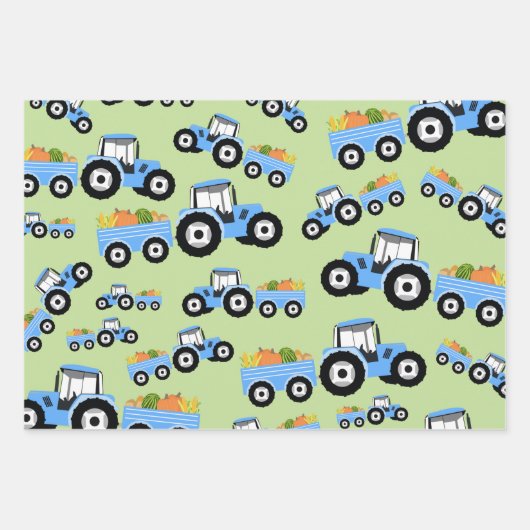 Blaue LKW-Nutzfahrzeug Geschenkpapier Set (Vorderseite)