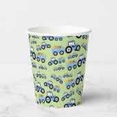 Blaue LKW-Nutzfahrzeug Pappbecher (Rückseite)