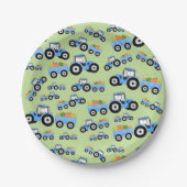 Blaue LKW-Nutzfahrzeug Pappteller (Vorderseite)