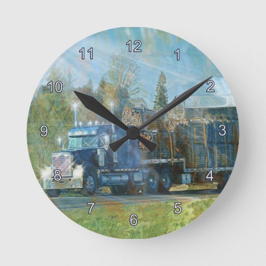 Blaue LKW-Wall-Uhr Runde Wanduhr (Vorderseite)