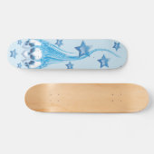 Blaue lodernde Schädel Skateboard (Horizontal)