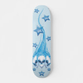 Blaue lodernde Schädel Skateboard (Vorne)