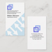 Blaue Logistikrichtung Pfeil Import Export Visitenkarte (Vorne/Hinten)