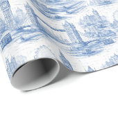 Blaue Londoner Architektur Blaupause Geschenkpapier (Rolleneckpunkt)