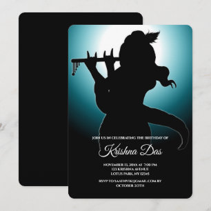 Blaue Lord Krishna Karte zum Geburtstag - Krishna 