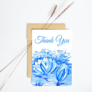 Blaue Lotosblumen - Dankeschön Postkarte