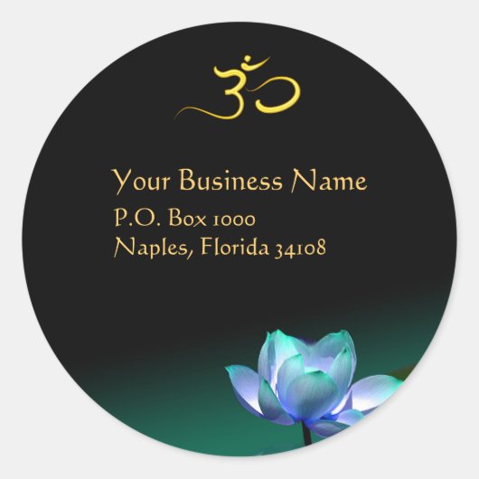 Blaue Lotus-Aufkleber Runder Aufkleber (Vorderseite)